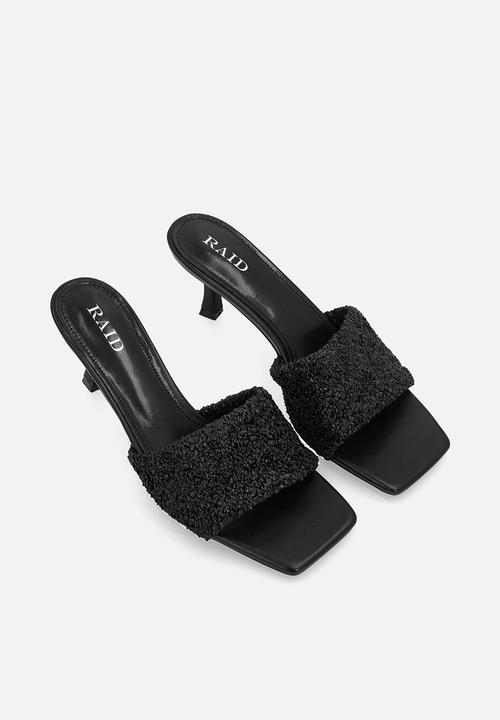 Raid London - Caprice open toe stiletto heel mule - black