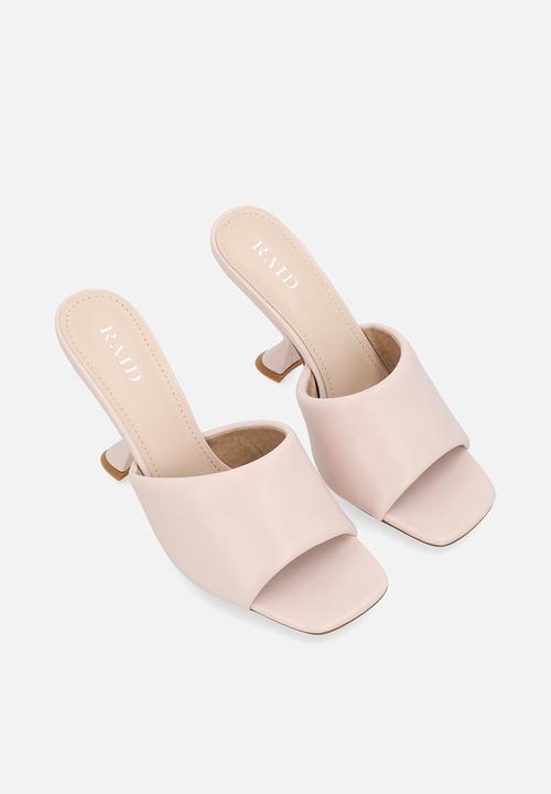 Raid London - Audio open toe comma heel mule - nude 