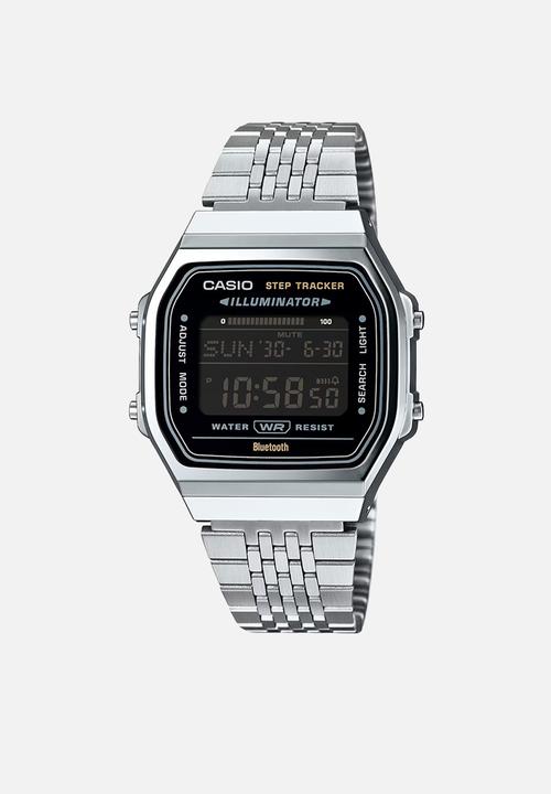Casio - Retro Digital Silver Step Tracker - Silver