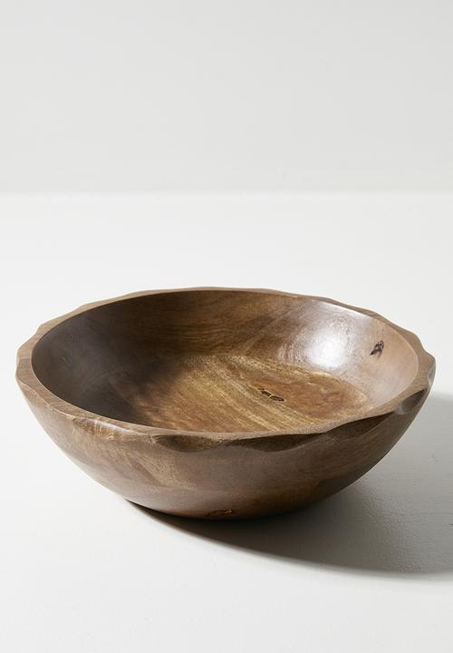 Wooden Ripple Salad Bowl - Natural