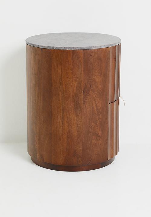 Sixth Floor - Leana Marble & Wood Beside Table - Natural
