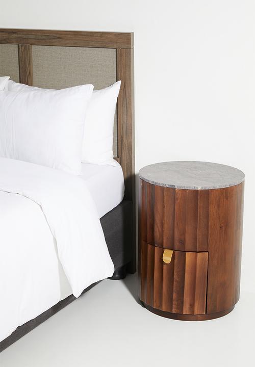 Sixth Floor - Leana Marble & Wood Beside Table - Natural