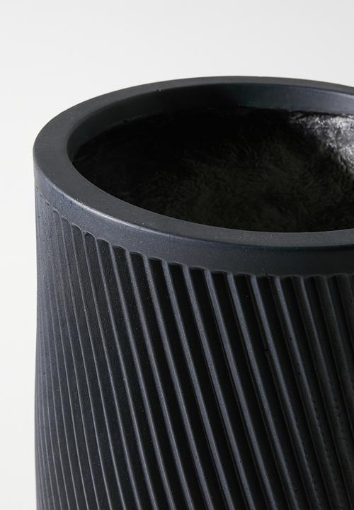 Sixth Floor - Diag Outdoor/Indoor Fiberclay planter - Black