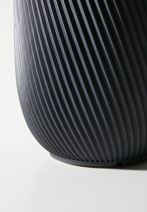 Sixth Floor - Diag Outdoor/Indoor Fiberclay planter - Black