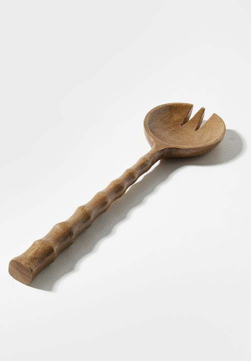 Sixth Floor - Wooden Ribbed  Salad Servers