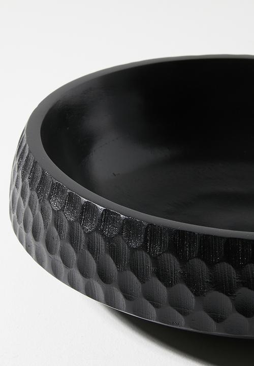 Sixth Floor - Wooden Engraved Salad Bowl - Black