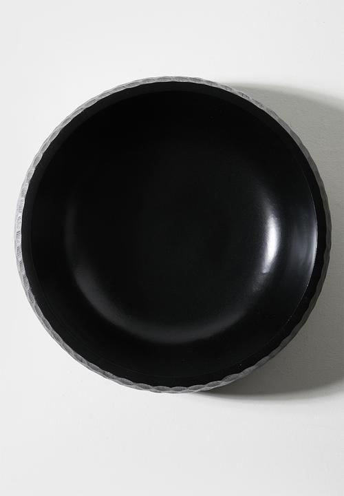 Sixth Floor - Wooden Engraved Salad Bowl - Black