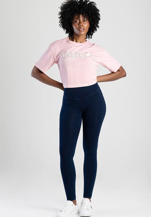 SISSY BOY - Peaches sculpt knit shaper jeggings - blue