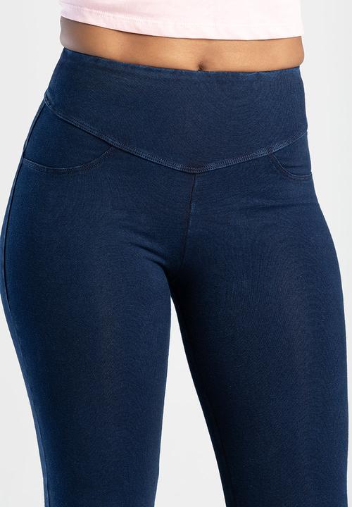 SISSY BOY - Peaches sculpt knit shaper jeggings - blue