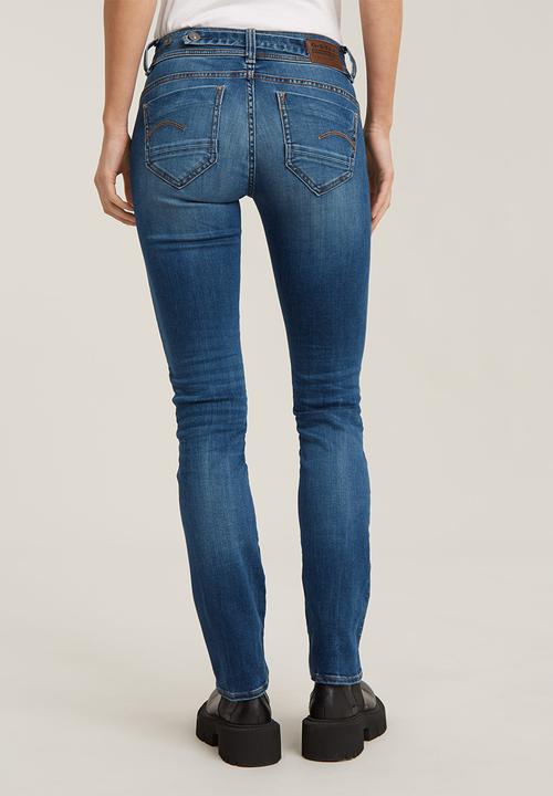 G-STAR - Midge Mid Straight Jeans Wmn - Medium Indigo Aged