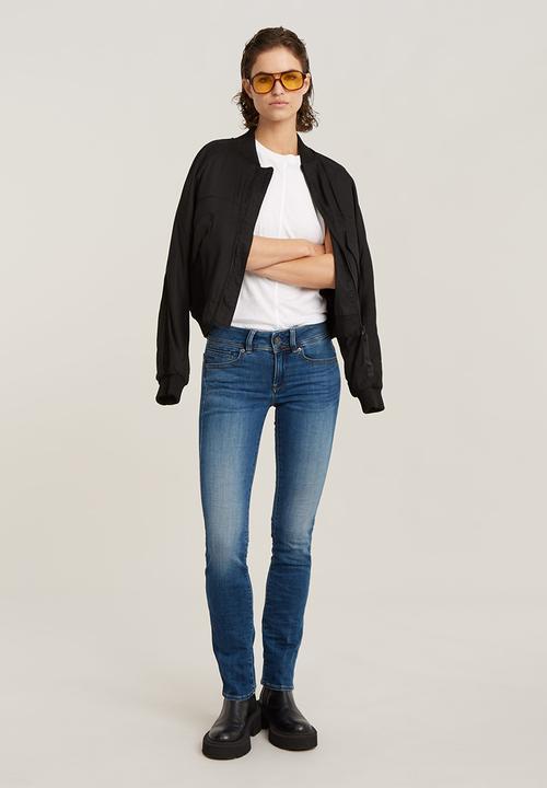 G-STAR - Midge Mid Straight Jeans Wmn - Medium Indigo Aged