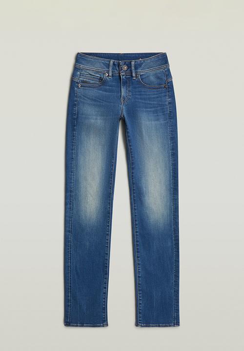 G-STAR - Midge Mid Straight Jeans Wmn - Medium Indigo Aged