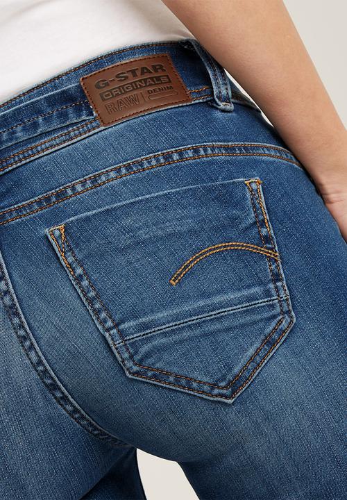 G-STAR - Midge Mid Straight Jeans Wmn - Medium Indigo Aged