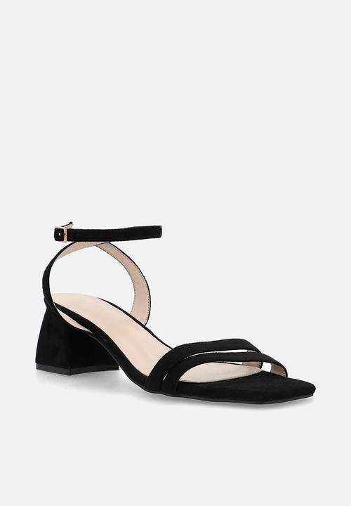 Raid London - Davina open toe block heel ankle strap - black 