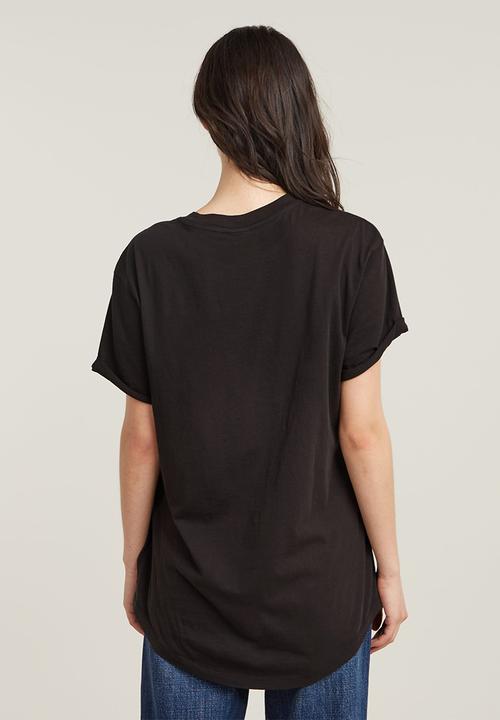 G-STAR - Lash Fem Loose Short Sleeve Top Woman - Dark Black
