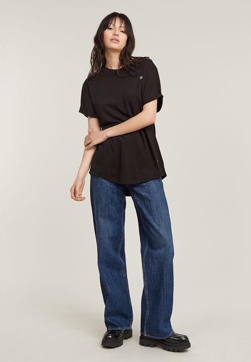 G-STAR - Lash Fem Loose Short Sleeve Top Woman - Dark Black