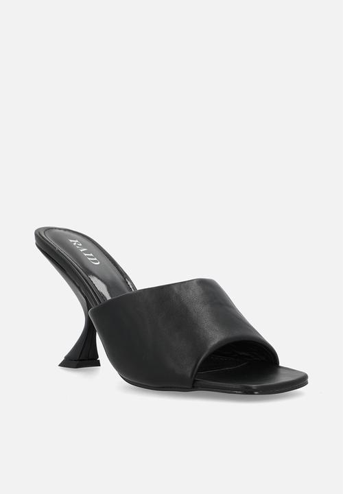 Raid London - Audio open toe comma heel mule - black 