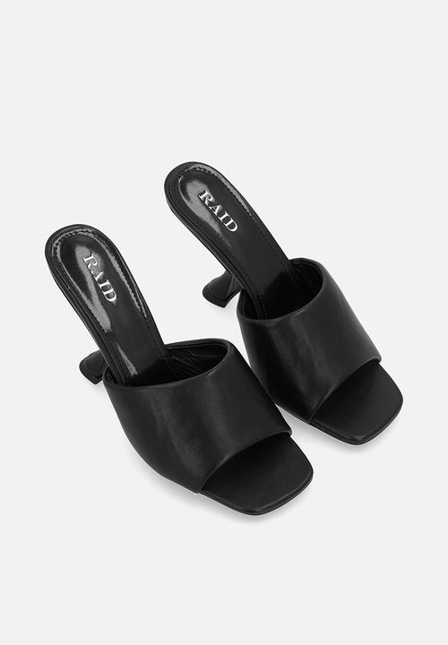 Raid London - Audio open toe comma heel mule - black 