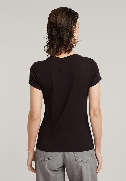 G-STAR - Eyben Slim V-Neck Top 2.0 Wmn - Dk Black