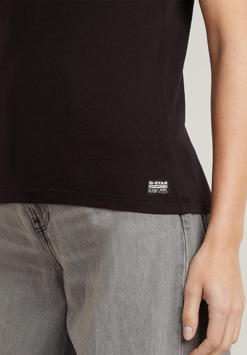 G-STAR - Eyben Slim V-Neck Top 2.0 Wmn - Dk Black