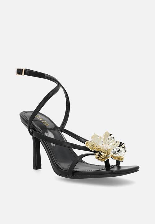 Raid London - Grisella open toe stiletto heel ankle strap - black 