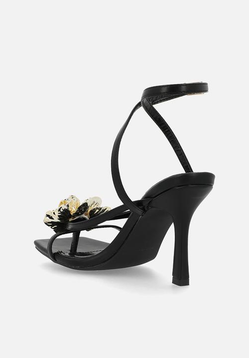 Raid London - Grisella open toe stiletto heel ankle strap - black 