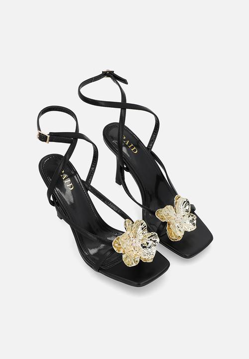 Raid London - Grisella open toe stiletto heel ankle strap - black 