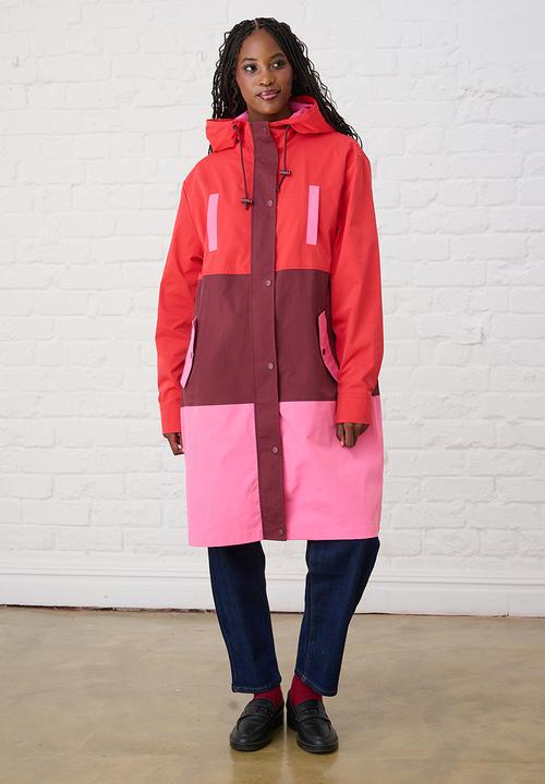 Me&B - Colourblock Raincoat - Red/Pink
