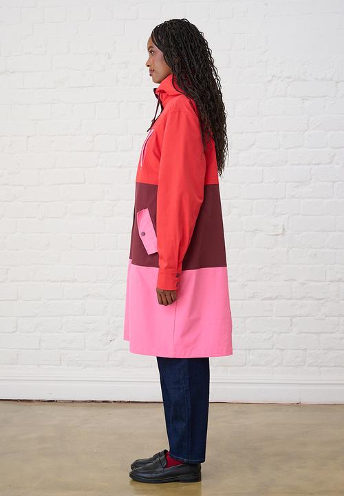 Me&B - Colourblock Raincoat - Red/Pink