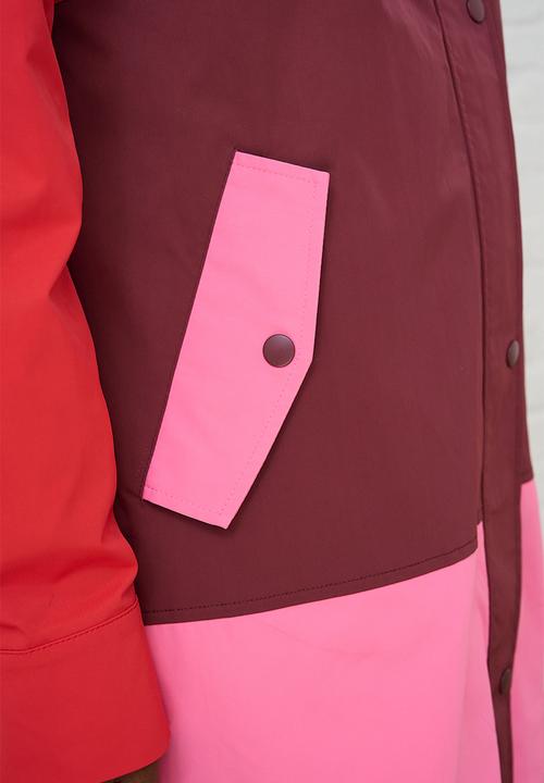 Me&B - Colourblock Raincoat - Red/Pink