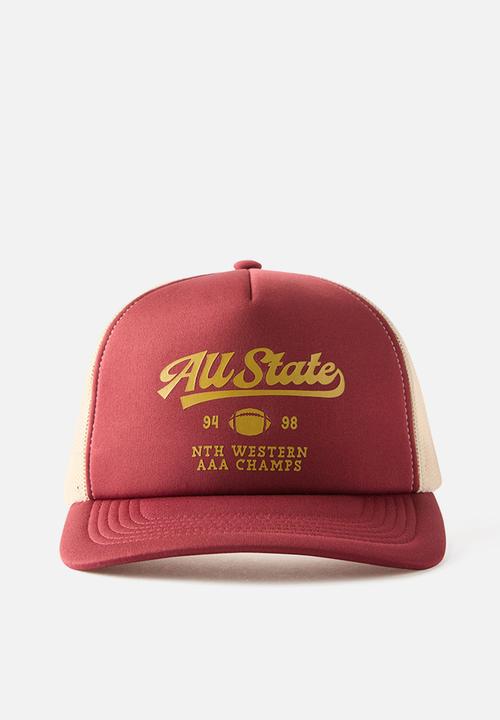 Cotton On - TRUCKER HAT - MAROON/ALL STATE