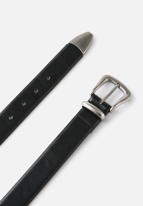 Cotton On - Western Belt - Black/Burnished Silver