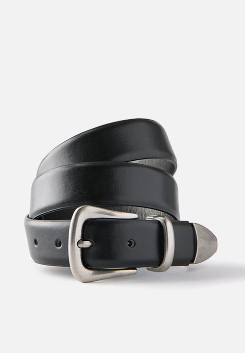Cotton On - Western Belt - Black/Burnished Silver