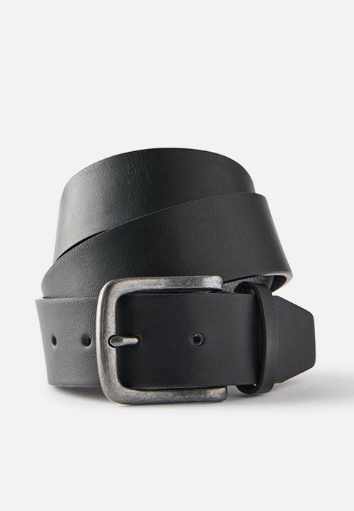 Cotton On - Buckle Belt - Black/Burnished Silver