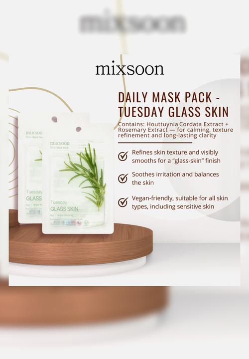 MIXSOON - Daily Sheet Mask Tuesday - Glass Skin