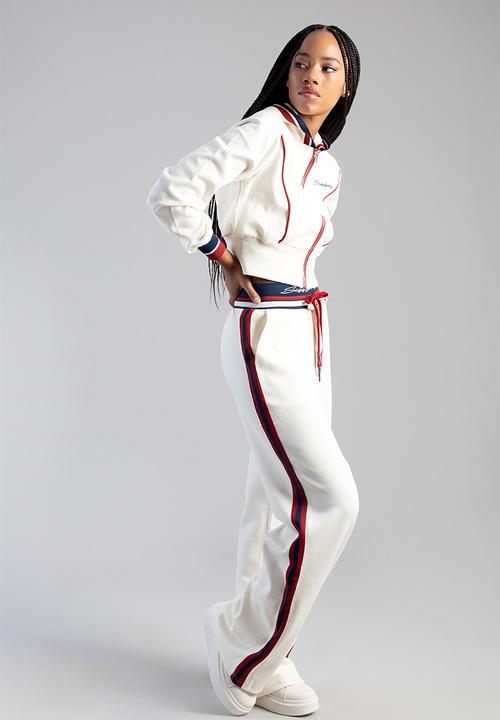 SISSY BOY - Off Your Game Wide Leg Track Pants With A Branded Elastic Waistband - Cream