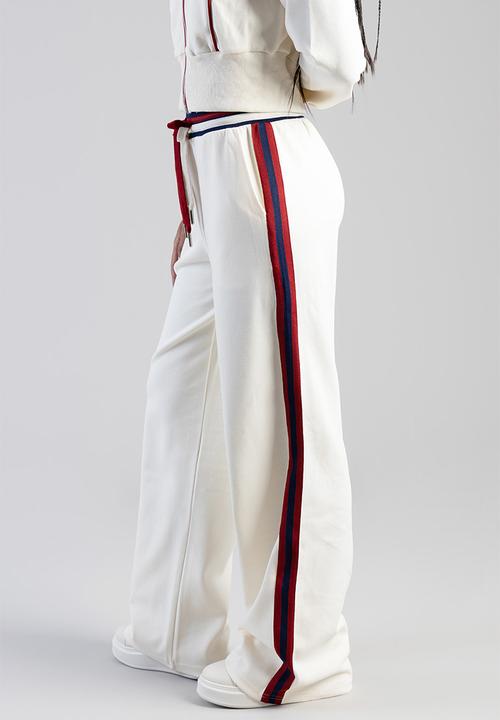 SISSY BOY - Off Your Game Wide Leg Track Pants With A Branded Elastic Waistband - Cream