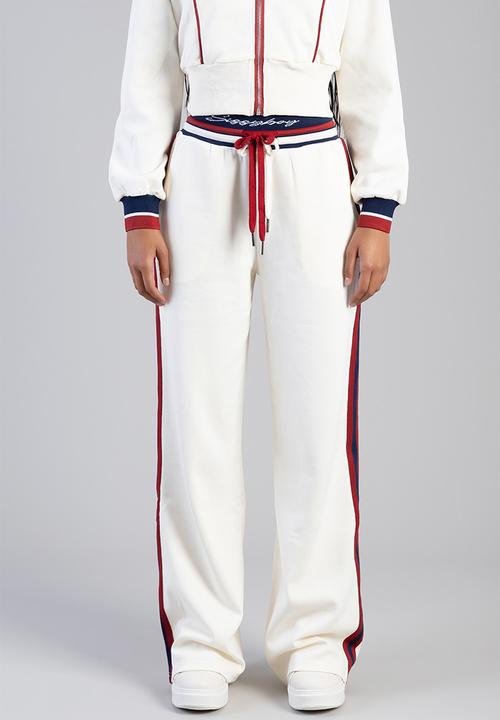 SISSY BOY - Off Your Game Wide Leg Track Pants With A Branded Elastic Waistband - Cream