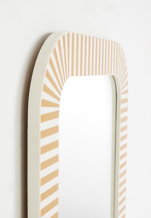 Sixth Floor - Resin inlay Squoval Mirror Ochre & White