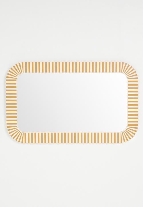Sixth Floor - Resin inlay Squoval Mirror Ochre & White