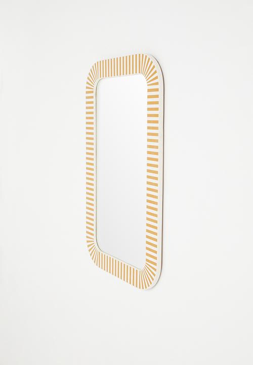 Sixth Floor - Resin inlay Squoval Mirror Ochre & White