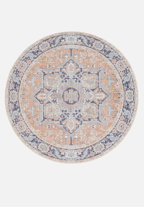Rumi Vintage Antique Round Rug Rust
