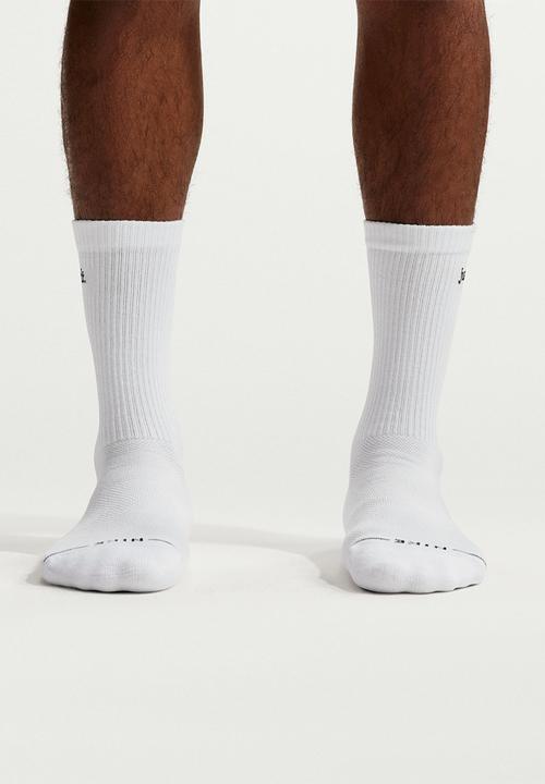 Nike - Everyday Elevated Just Do It Crew Socks (2 Pairs)- White&Black