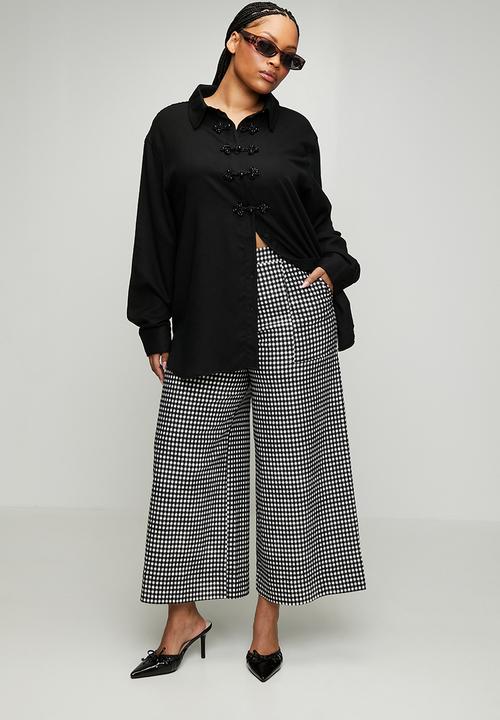 Me&B - Plus Bengaline Pants - Black and White