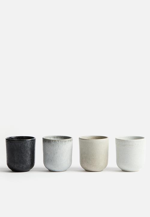 H&M - 4-Pack stoneware mugs - light grey/beige