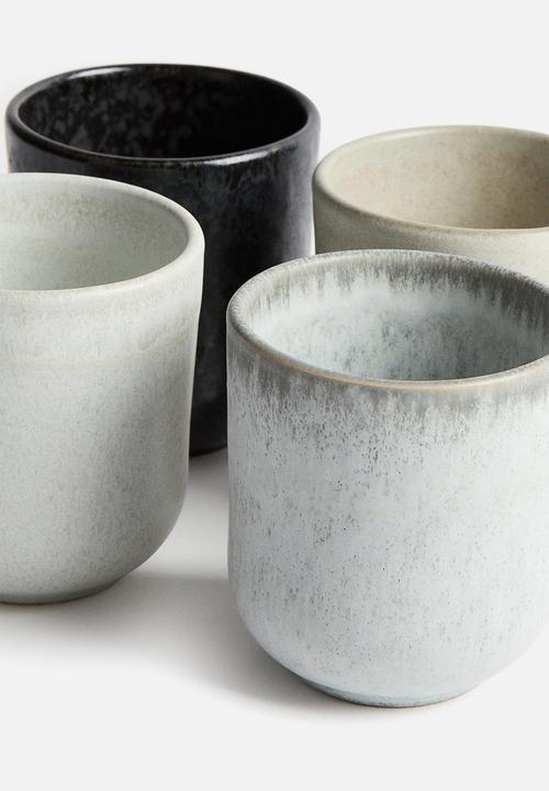H&M - 4-Pack stoneware mugs - light grey/beige