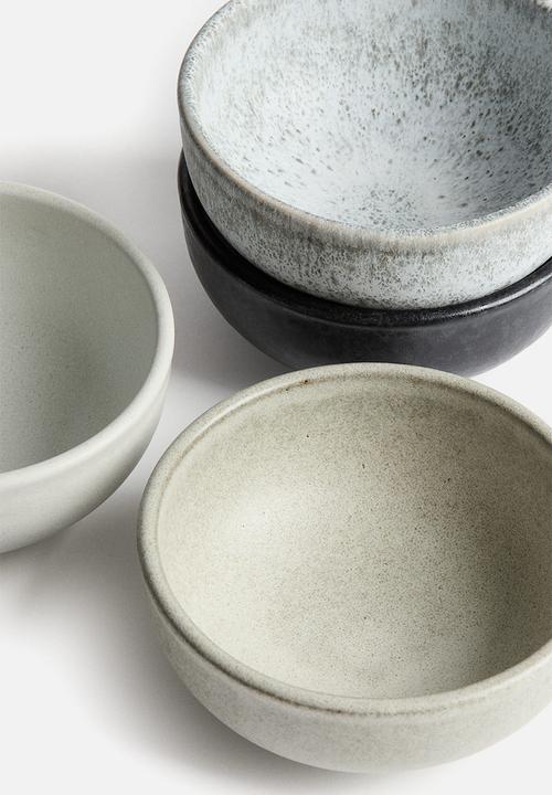 H&M - 4-Pack stoneware bowls - light grey/beige