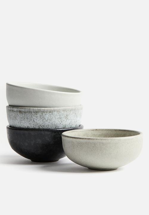 H&M - 4-Pack stoneware bowls - light grey/beige