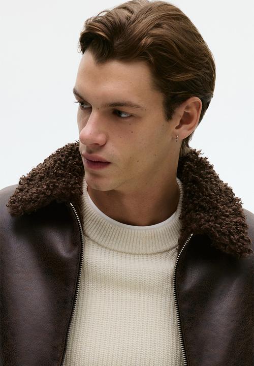 H&M - Teddy-lined jacket - dark brown