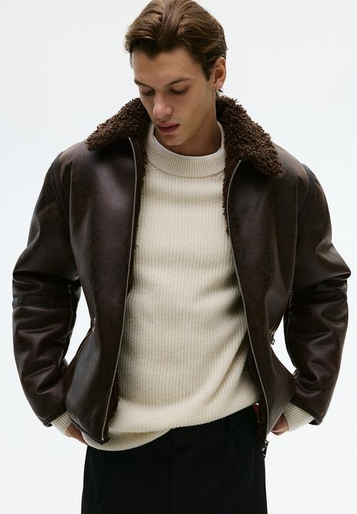 H&M - Teddy-lined jacket - dark brown
